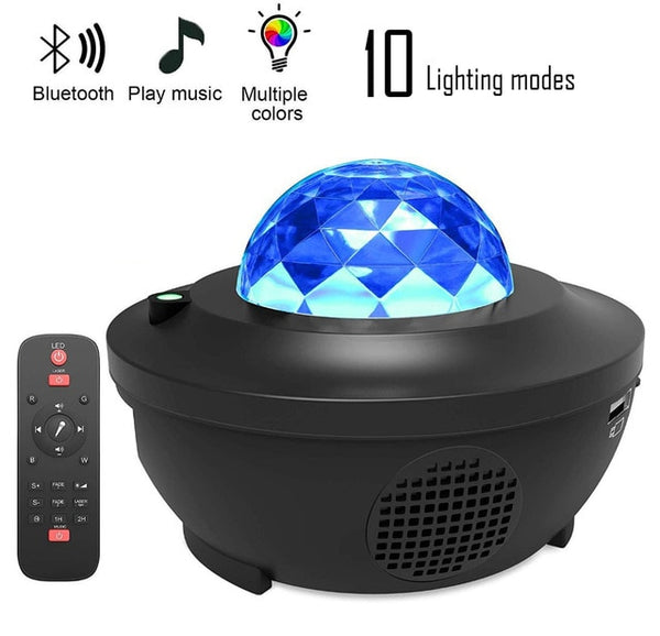 Home KTV Planetarium Galaxy Star Sky Nebula Led Projection Night Lights Laser Show Water Wave Music Player Starry Lamp Projector