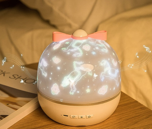 Night Light Rotatable Star Music Projector Lamp Night Lamp Bluetooth connection Bedroom Lamp Customizable gift for Kids and love