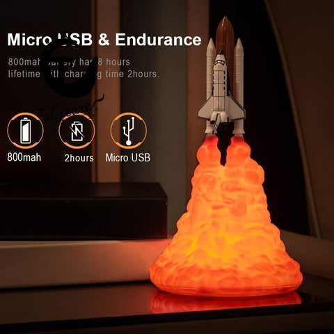 3D Printing Rocket Launch Explosion Night Light Lava Lamp Christmas Tree Decorations Moon Lamp Astronaut Hula Hoop Decoration