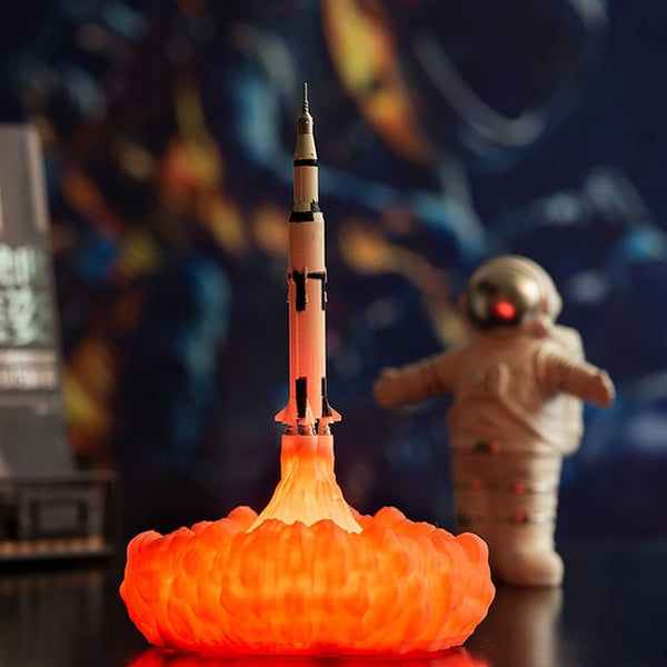 3D Printing Rocket Launch Explosion Night Light Lava Lamp Christmas Tree Decorations Moon Lamp Astronaut Hula Hoop Decoration