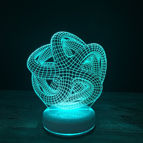 Abstract Circle Spiral Bulbing 3D LED Light Hologram Illusions 7 Colors Change Decor Lamp Best Night Light Gift For Home Deco